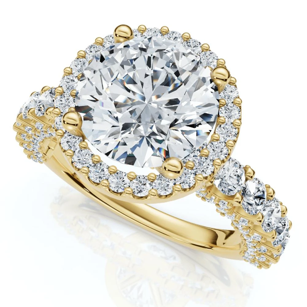 Pompeii3 Certified 3 1/5Ct Pave Diamond Engagement Ring 14k Gold Lab Grown