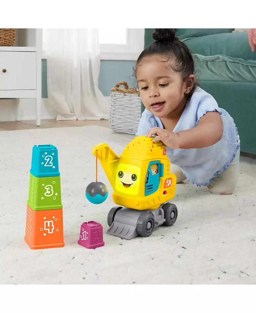 Fisher Price Count and Stack Crane Baby and Toddler Learning Toy with Blocks, Lights and Sounds 4