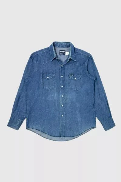 Wrangler Vintage 1990's Wrangler Western Denim Pearl Snap Shirt 1
