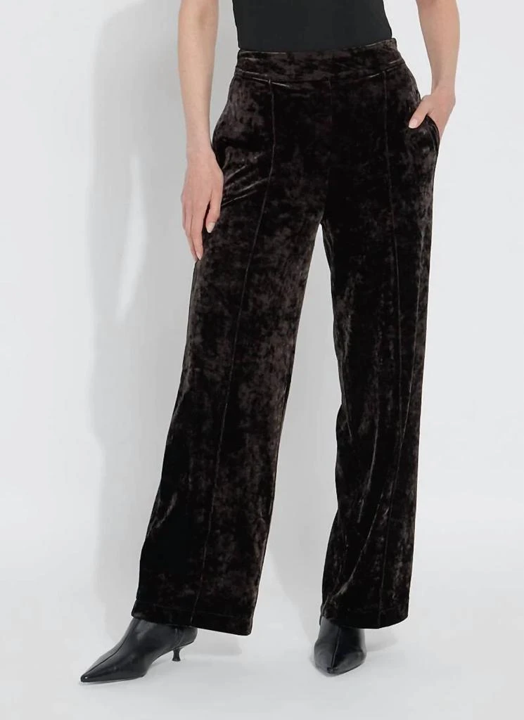 Lyssé Shay Crushed St Velvet Suit Pant In Double Espresso 2