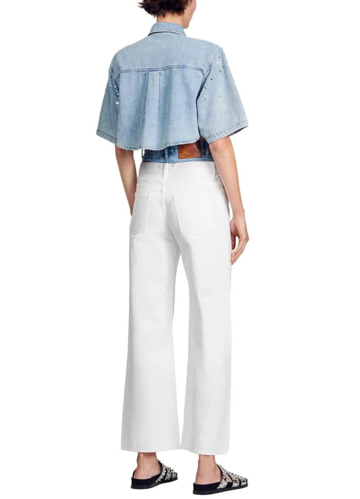 Sandro Rhinestone cropped shirt 3