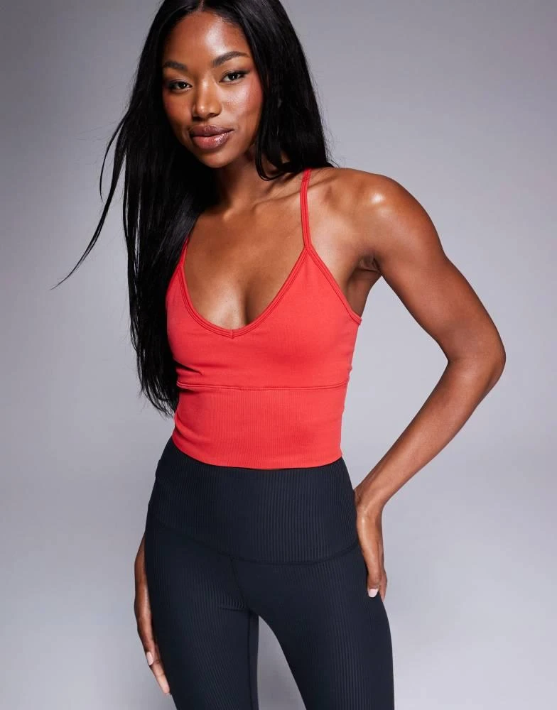 ASOS 4505 seamless spaghetti strap yoga cami in cherry red 1