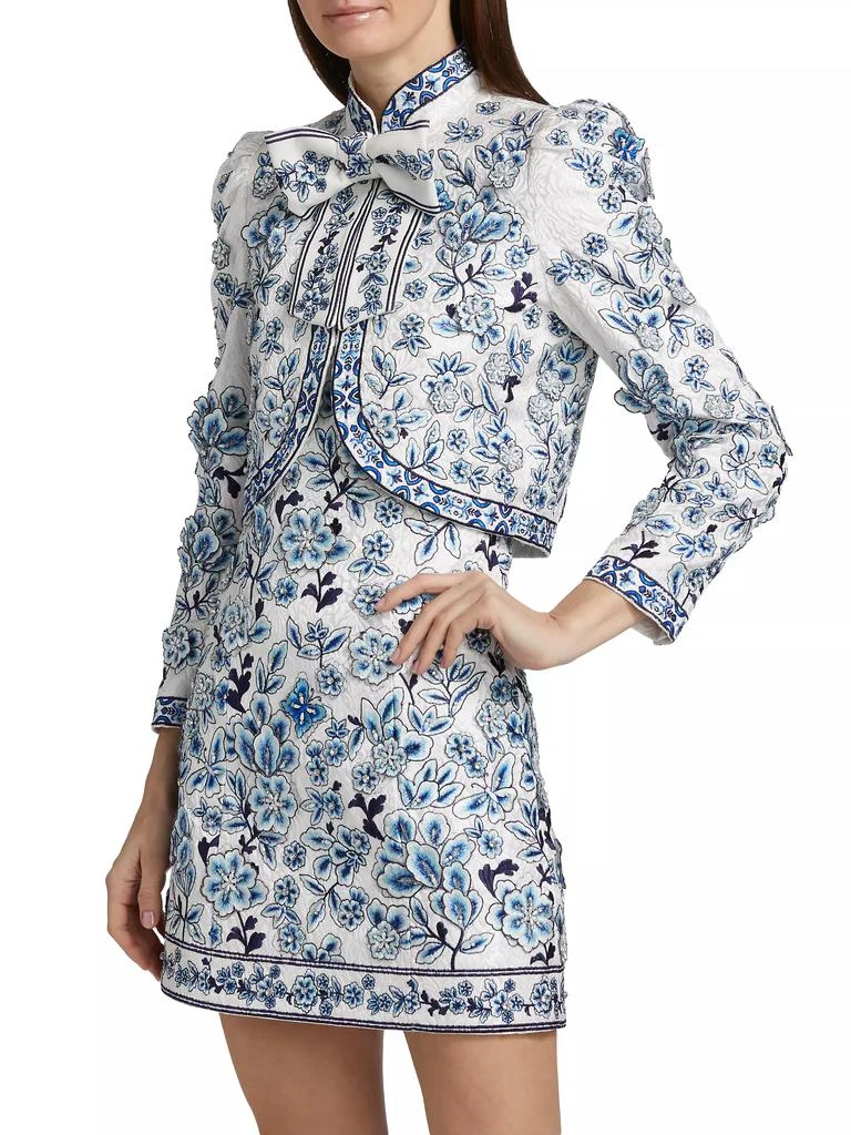 Alice + Olivia Ilaria Floral-Embroidered Crop Jacket 4
