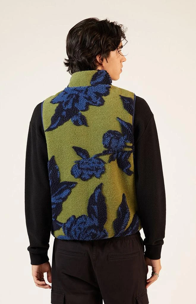 PacSun Olive Sherpa Print Vest 3