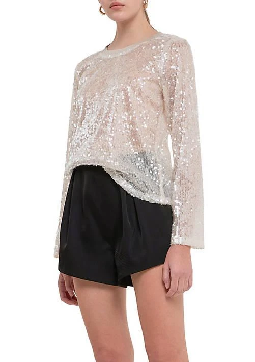 Grey Lab Lab Sequin Sheer Top 4