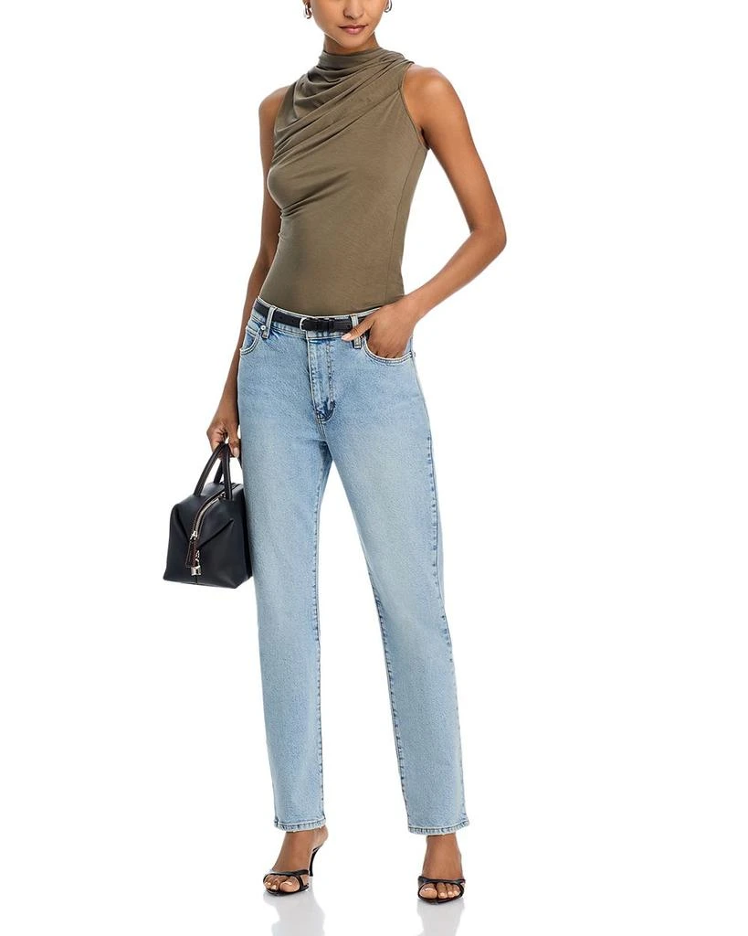 FRAME The Borrowed High Rise Ankle Slim Straight Jeans in Dolly 2