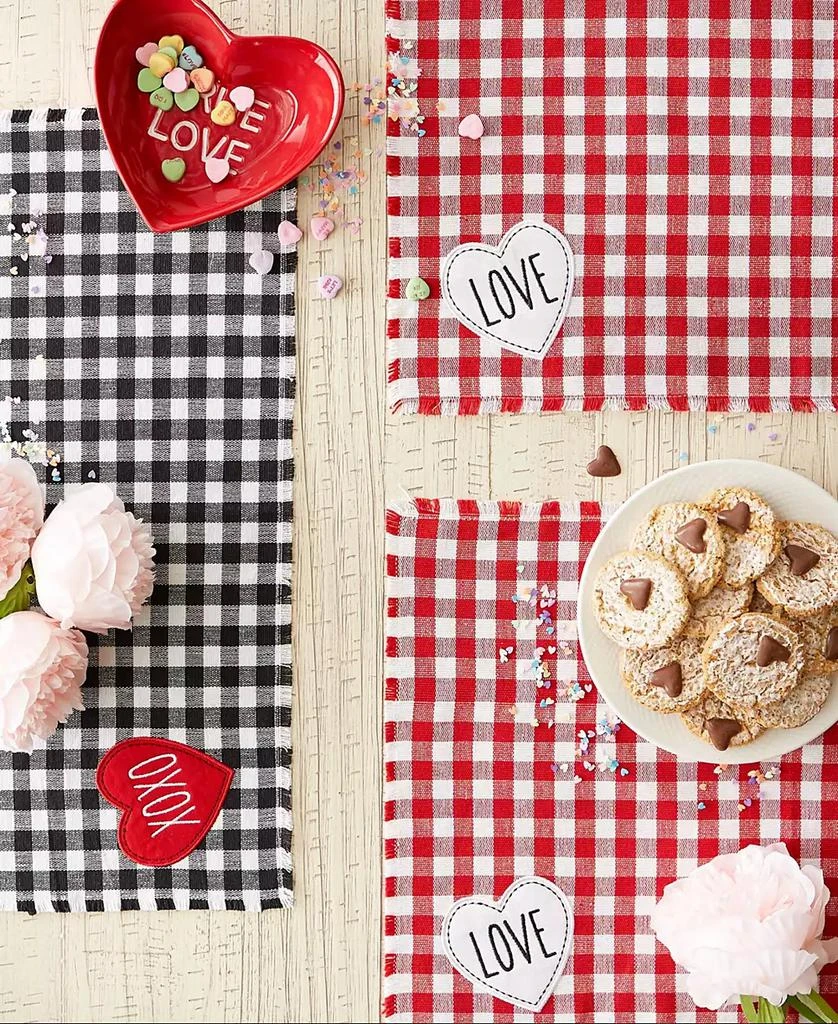 Design Imports Love XOXO Checkers Embellished Placemat, Set of 4 3
