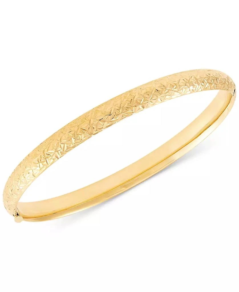 Macy
s Textured Bangle Bracelet in 10k Gold, White Gold and Rose Gold