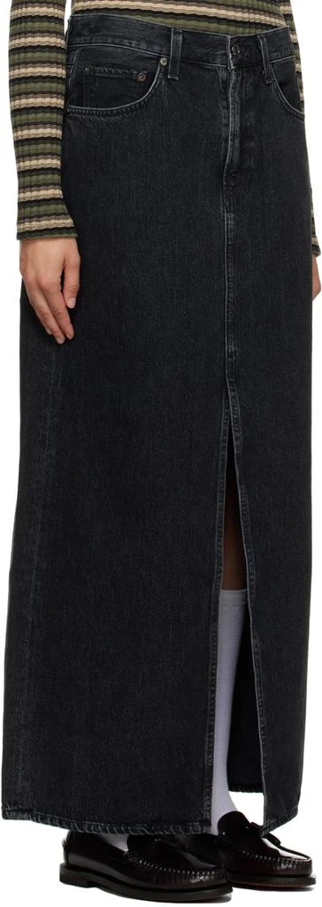 AGOLDE Black Leif Denim Maxi Skirt 2