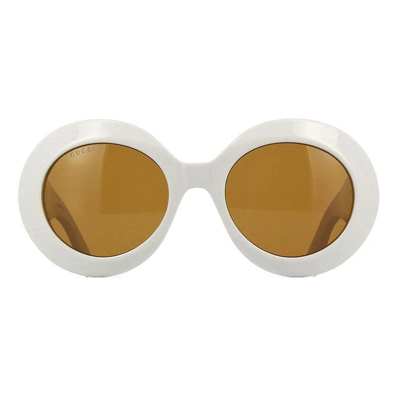 Gucci Gucci Oval Full Rim, with a White frame and Brown lens. 2