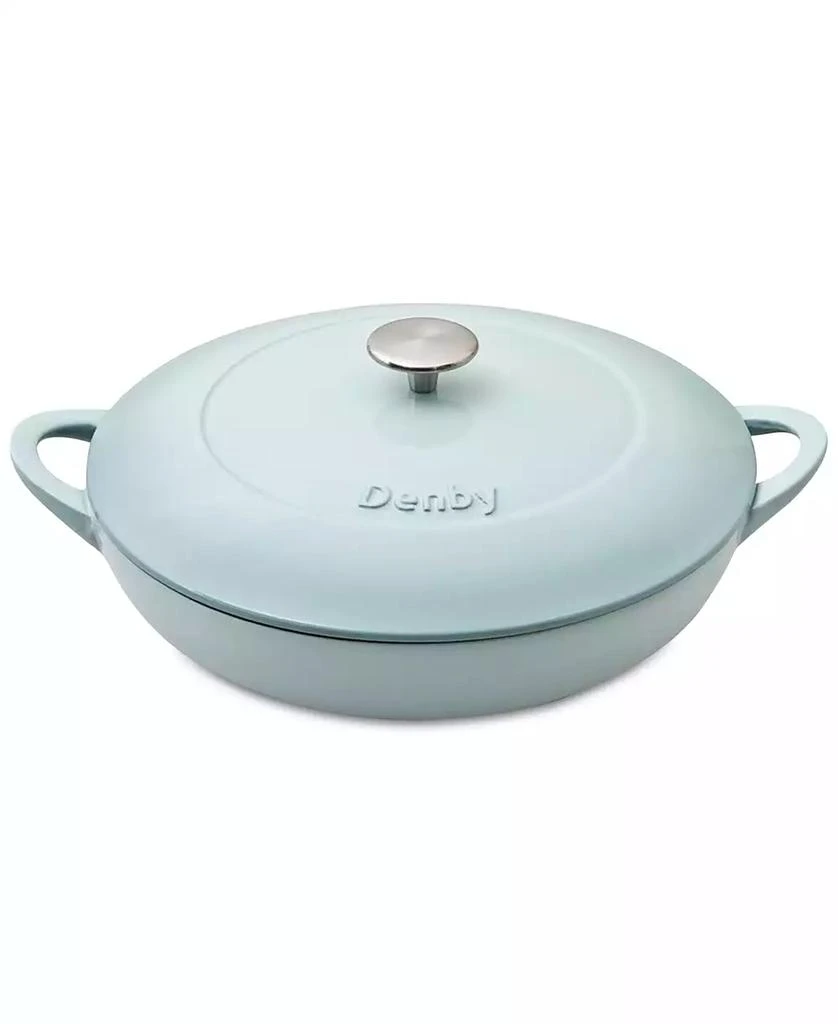 Denby Heritage Pavilion Cast Iron Shallow Covered Casserole, 4 Qt.