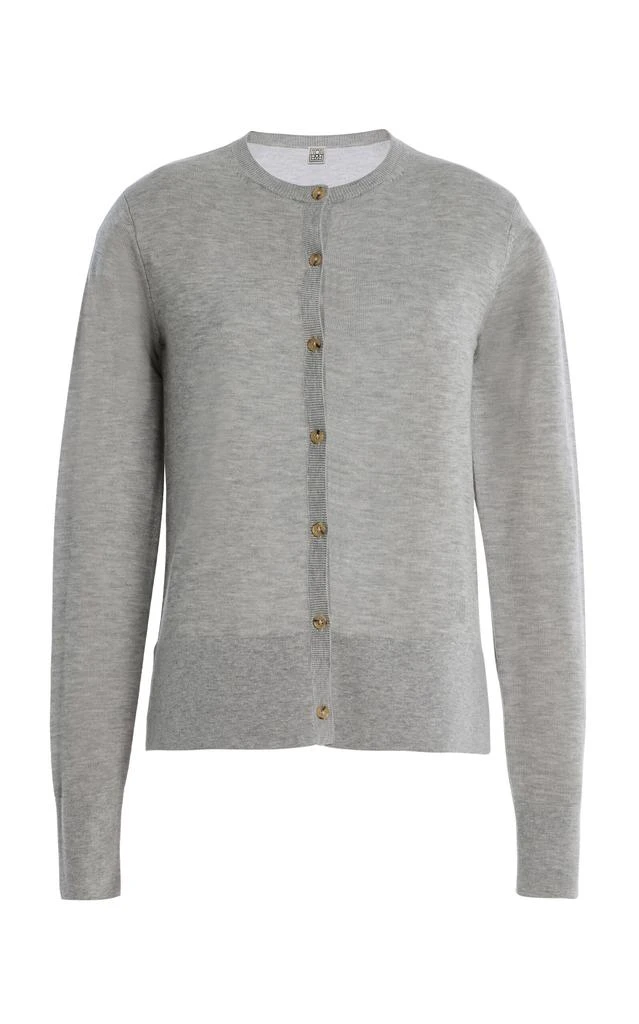 Shop Toteme Stretch-Cashmere Cardigan Grey L Moda Operandi