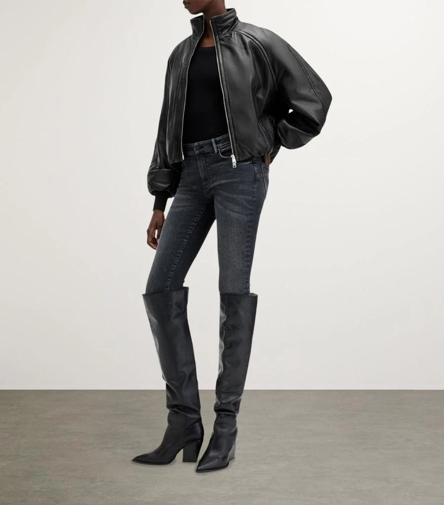 ALL SAINTS Leather Rowan Bomber Jacket 3