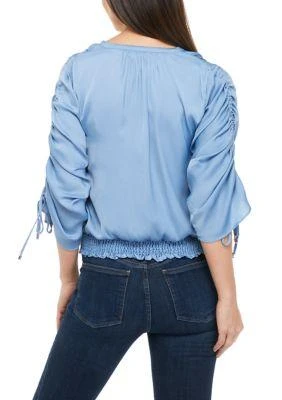 philosophy Womens Airflow Cinch Sleeve Blouse 2