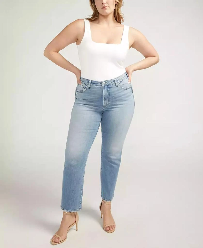 Silver Jeans Co. Plus Size Isbister High-Rise Straight-Leg Jeans 4