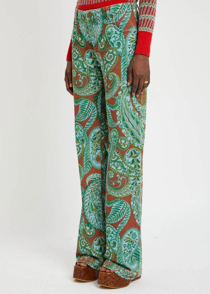 ETRO Printed flared-leg jeans 2