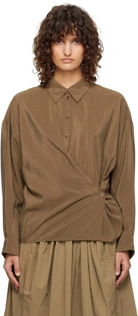 Lemaire Tan Straight Collar Twisted Shirt 1