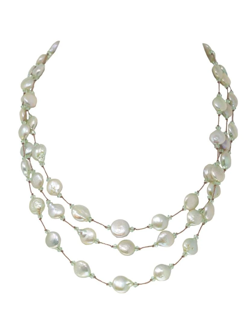 Margo Morrison Freshwater Pearl Necklace In Pale Green 1