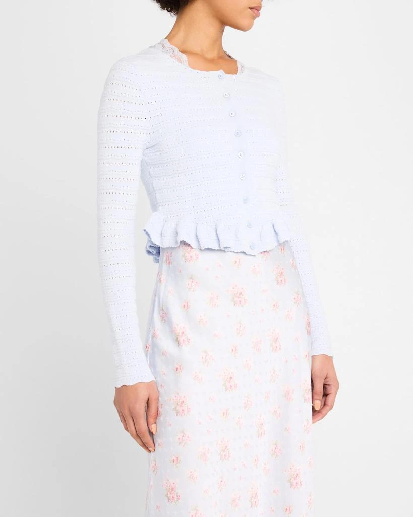LOVESHACKFANCY Rogan Ruffle-Hem Cardigan 4