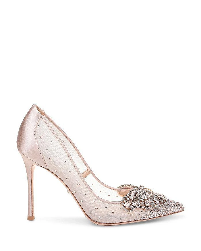 Badgley Mischka Women's Quintana Glitter & Mesh High-Heel Pumps 2