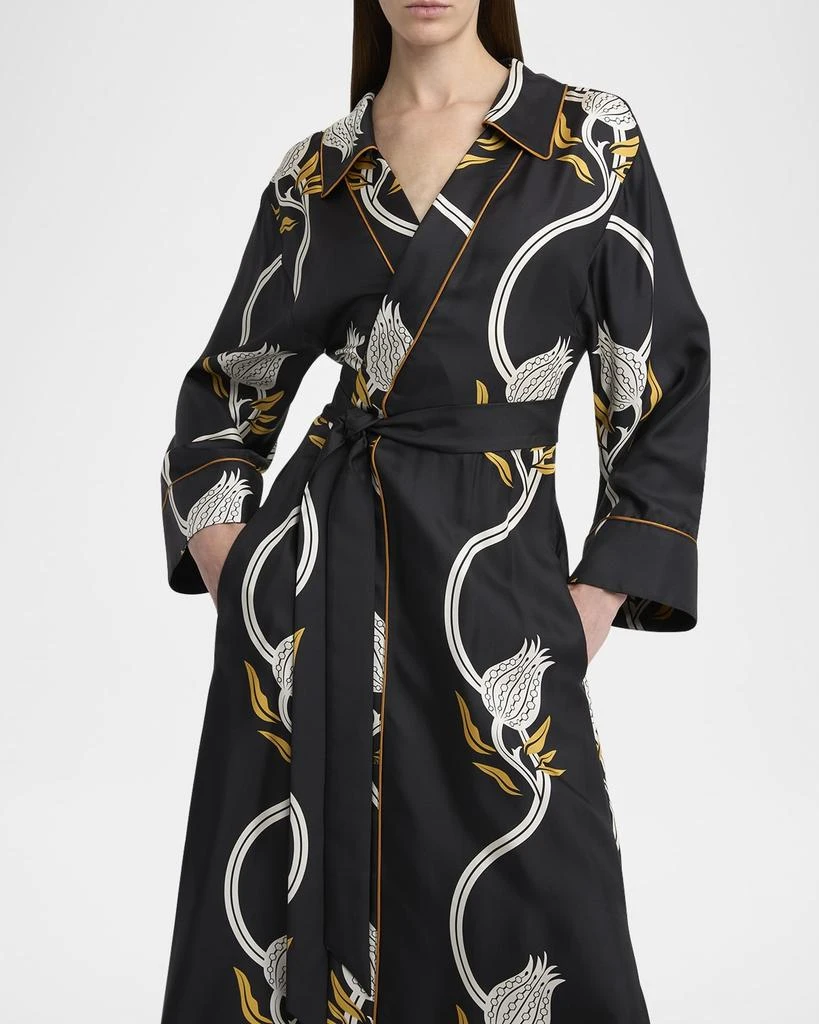 LA DOUBLE J Midnight Silk Twill Maxi Wrap Dress 5