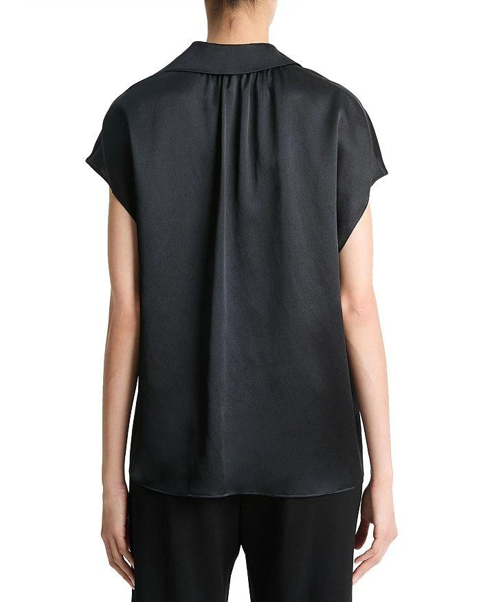 Vince Silk Cap Sleeve Ruched Back Shirt 3