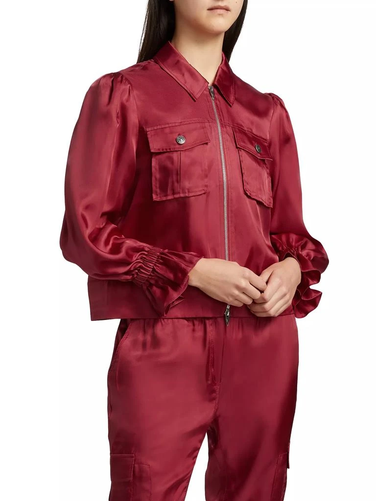Cinq à Sept Holly Satin Puff-Sleeve Jacket 4