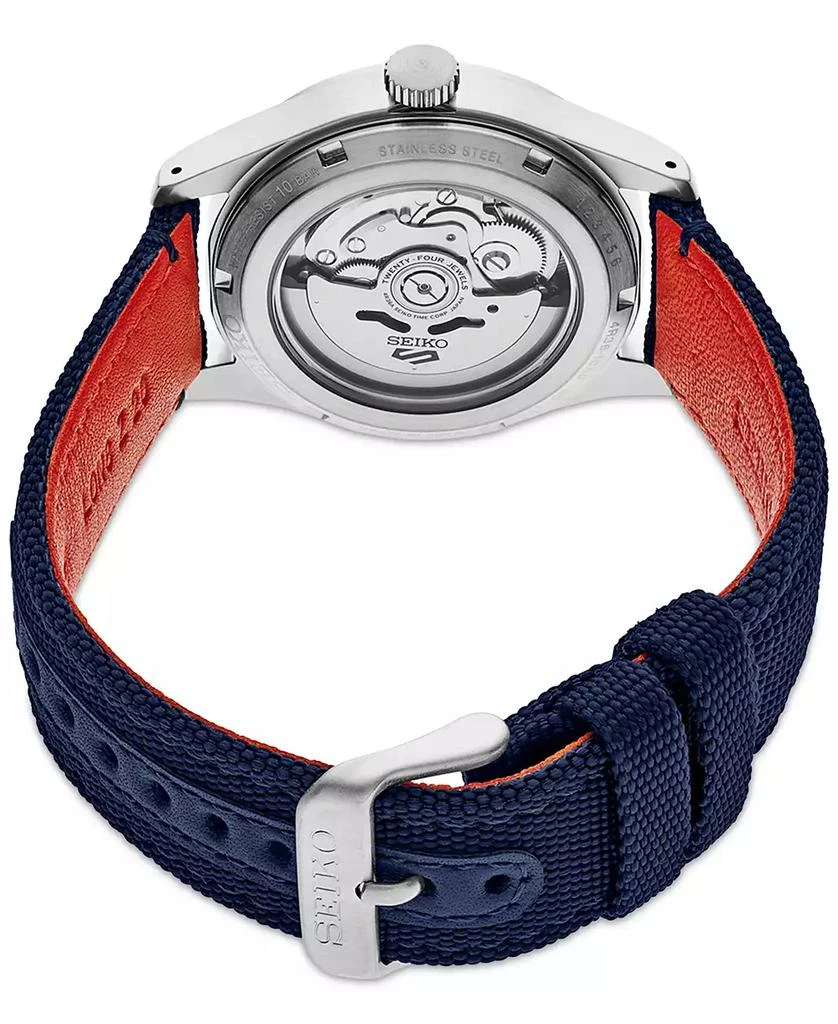 Seiko Men's Automatic 5 Sports Blue Nylon Strap Watch 39mm 3