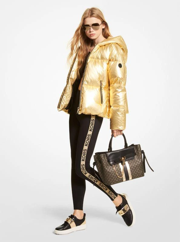 Michael Kors Metallic Ciré Logo Tape Puffer Jacket 1