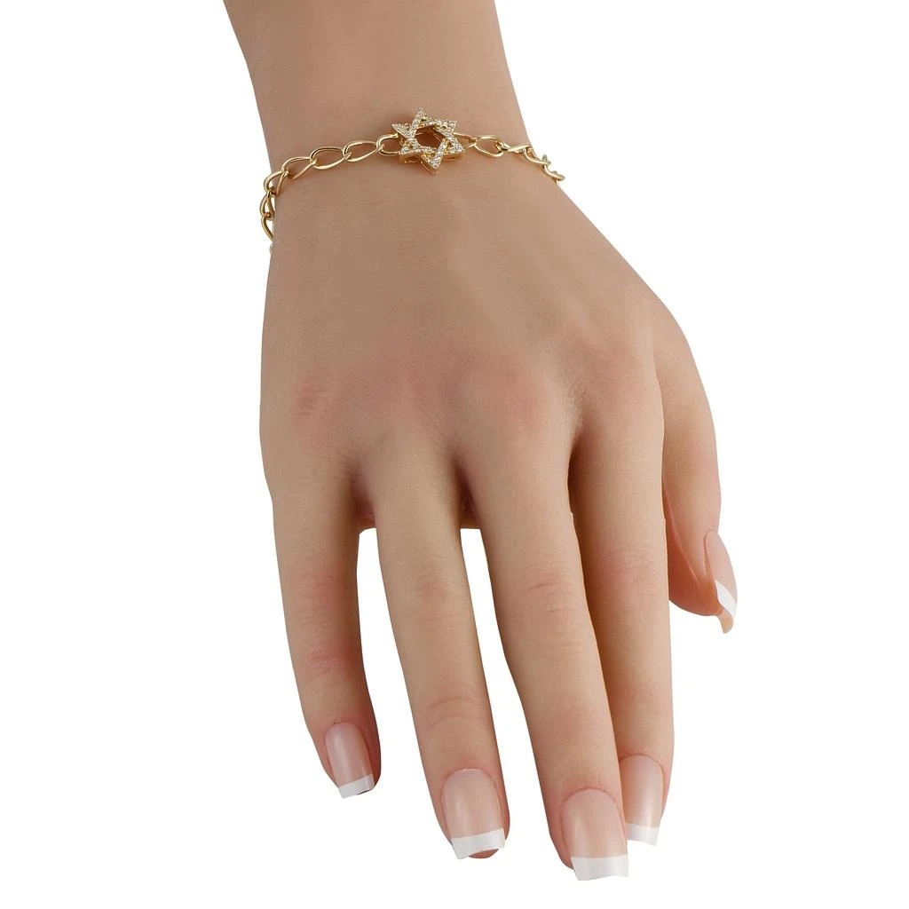 LB Exclusive 14K Yellow Gold 0.30 ct Diamond Hexagram Bracelet BR09911-Y 2