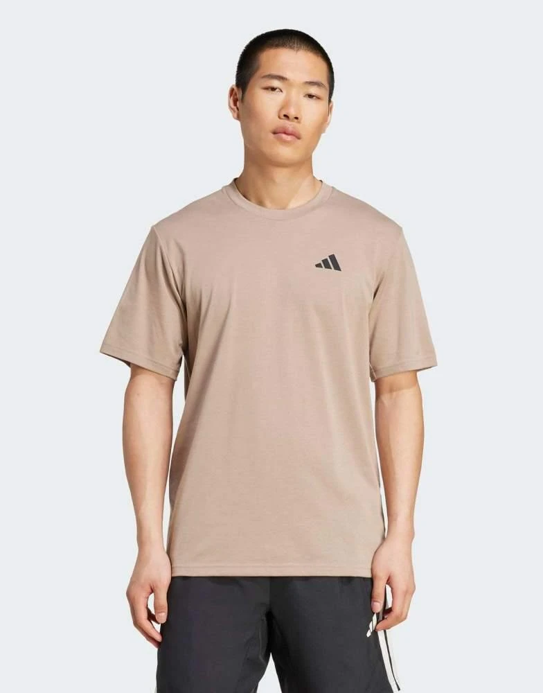 Adidas adidas Training Train essentials feelready training tee in chalky brown / black 1