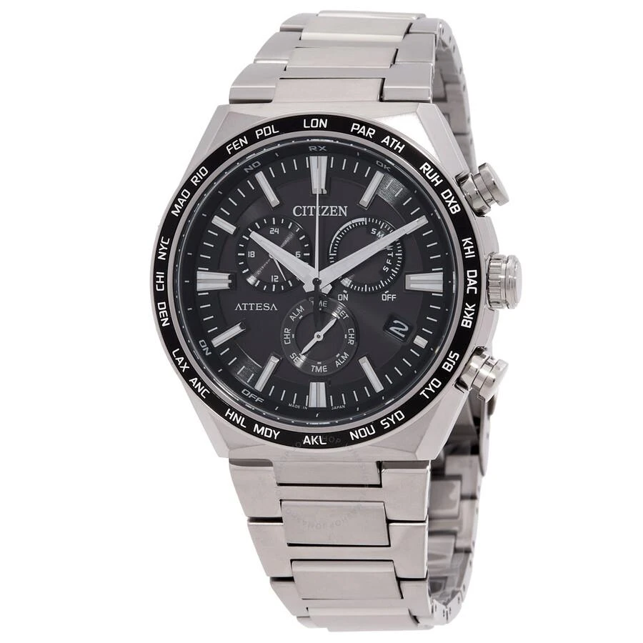 Citizen Citizen Attesa Perpetual Alarm World Time Chronograph Black Dial Men's Watch CB5966-69E 1