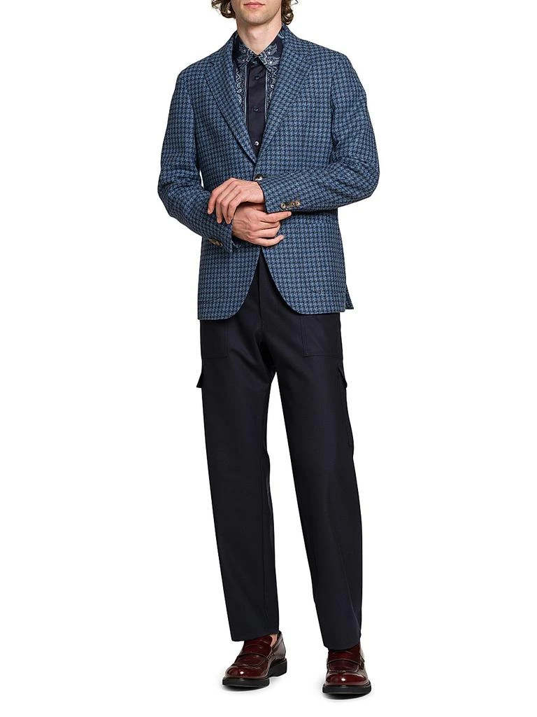 ETRO Houndstooth Wool-Blend Blazer 2
