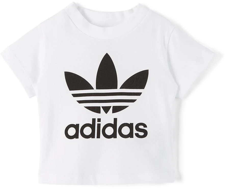 Adidas Baby White & Black Trefoil T-Shirt & Shorts Set 2