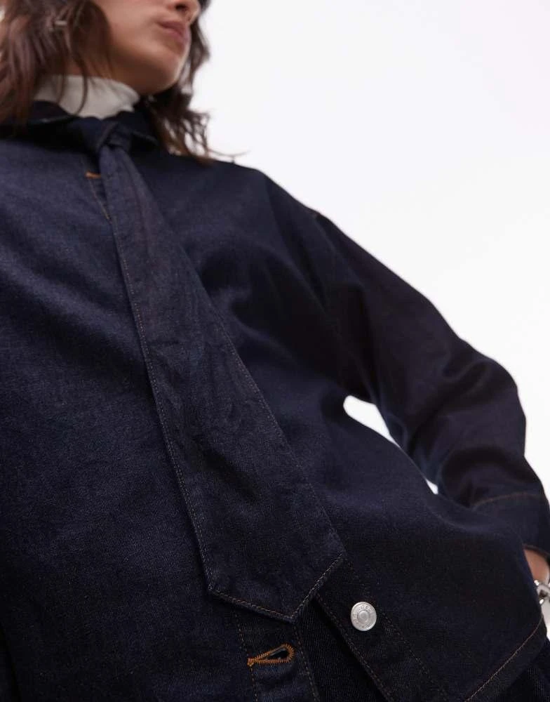 ASOS ASOS DESIGN relaxed fit denim shirt with tie in indigo 2
