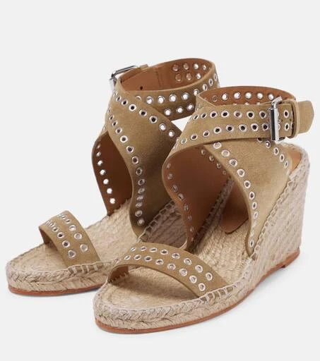 Isabel Marant Iriane studded suede espadrille wedges 5