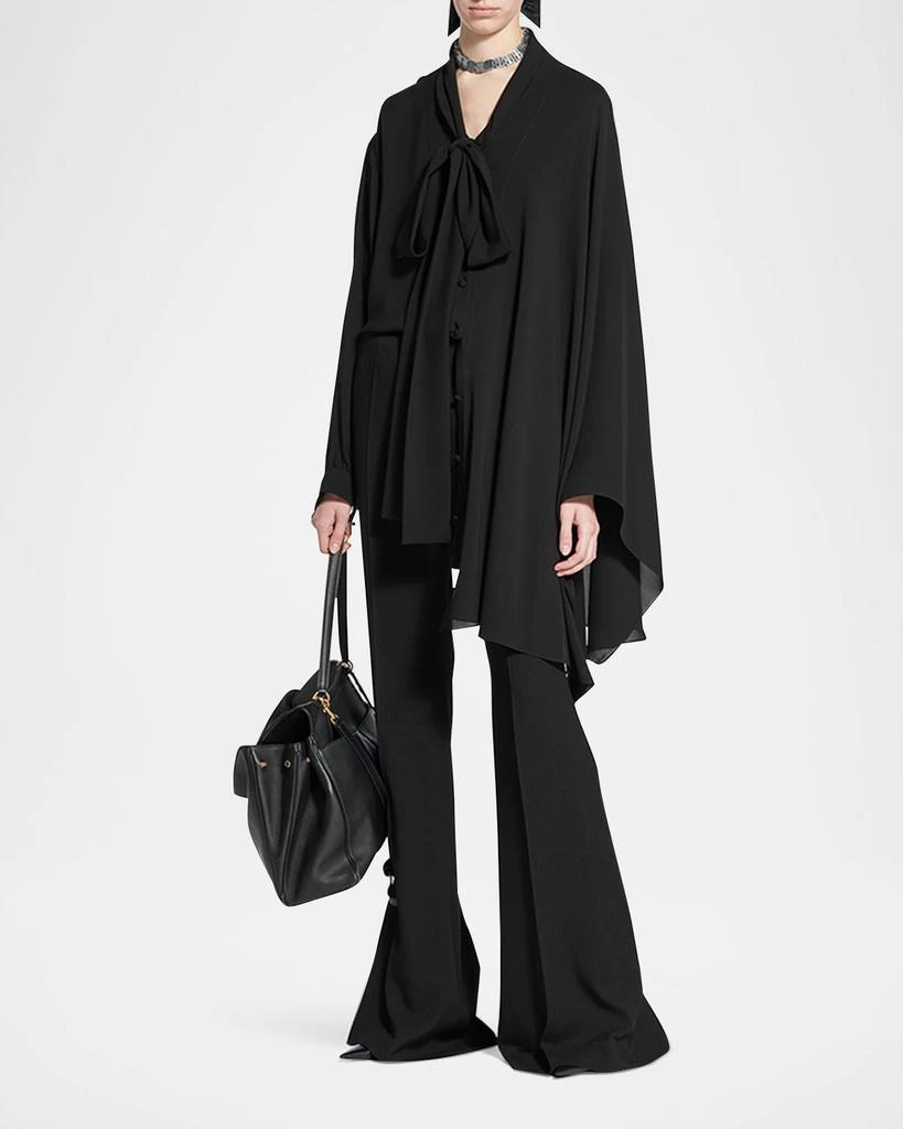 Balenciaga Long-Sleeve Silk Scarf Blouse 2