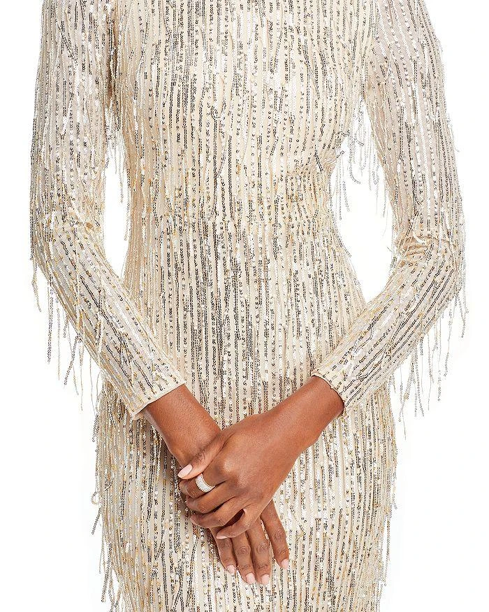 Eliza J Fringe Sequin Gown 5