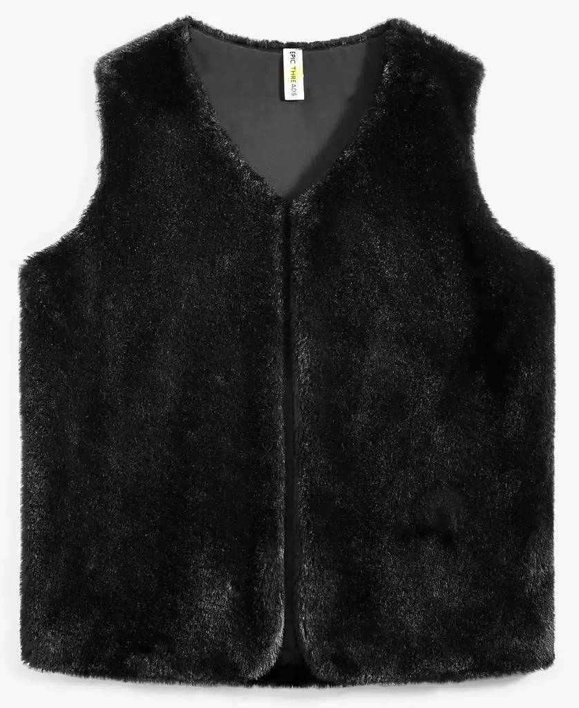 Epic Threads Girls Faux-Fur V-Neck Vest, Created for Macy's 1