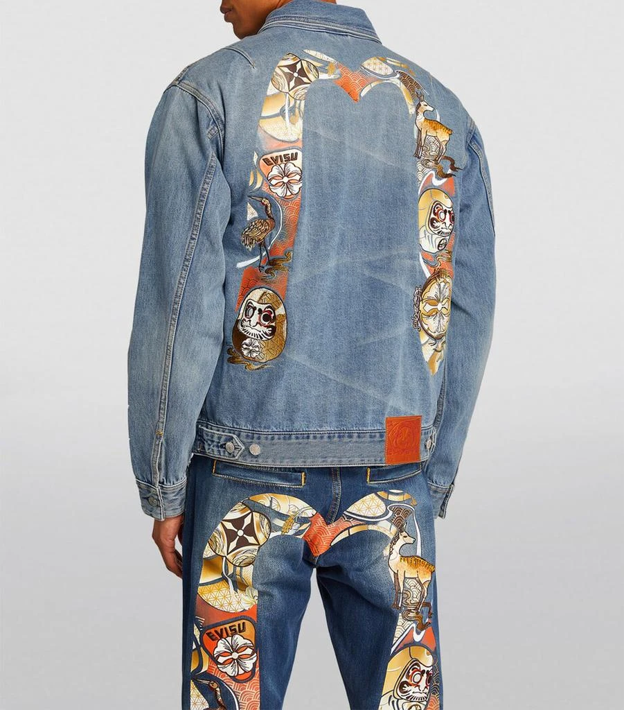 Evisu Embroidered-Logo Denim Jacket 4