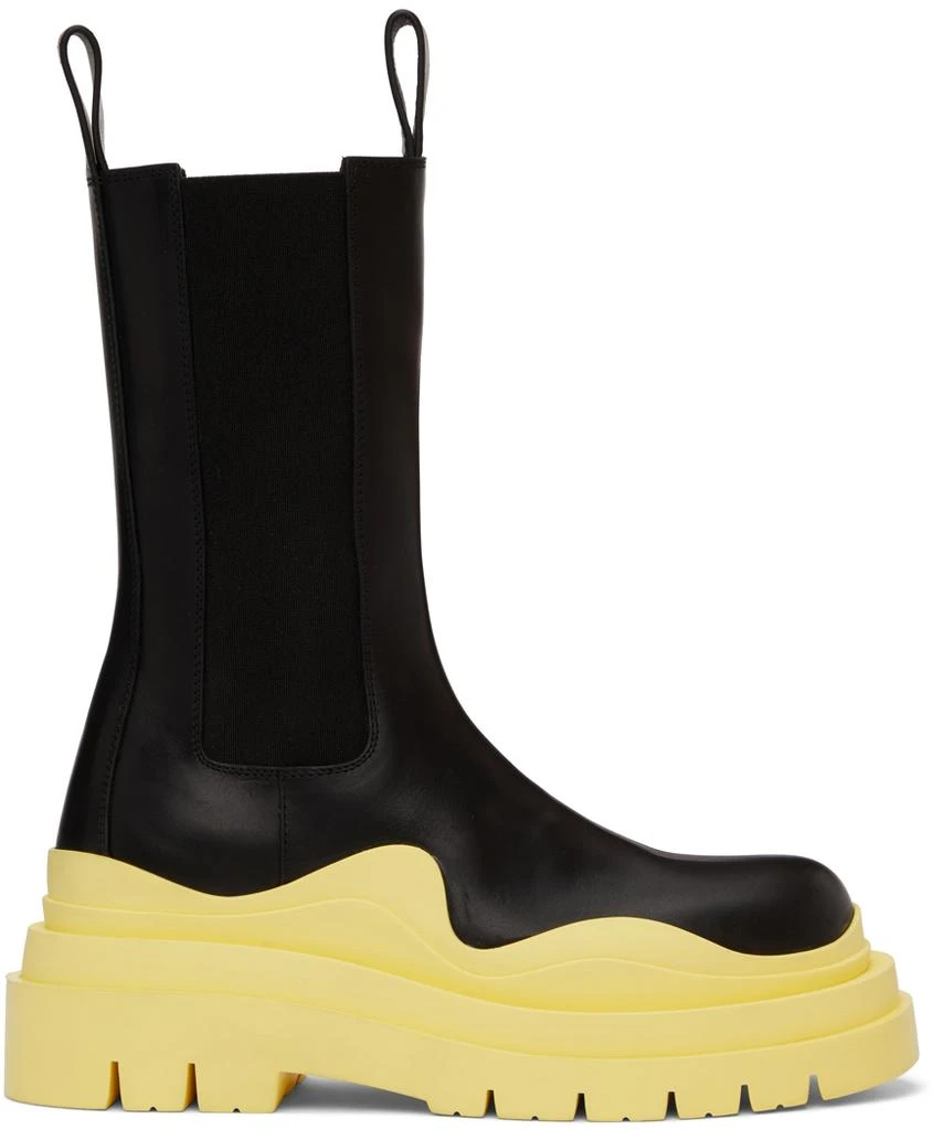 Bottega Veneta Black Tire Chelsea Boots - Shoes - BeyondStyle display picture 1