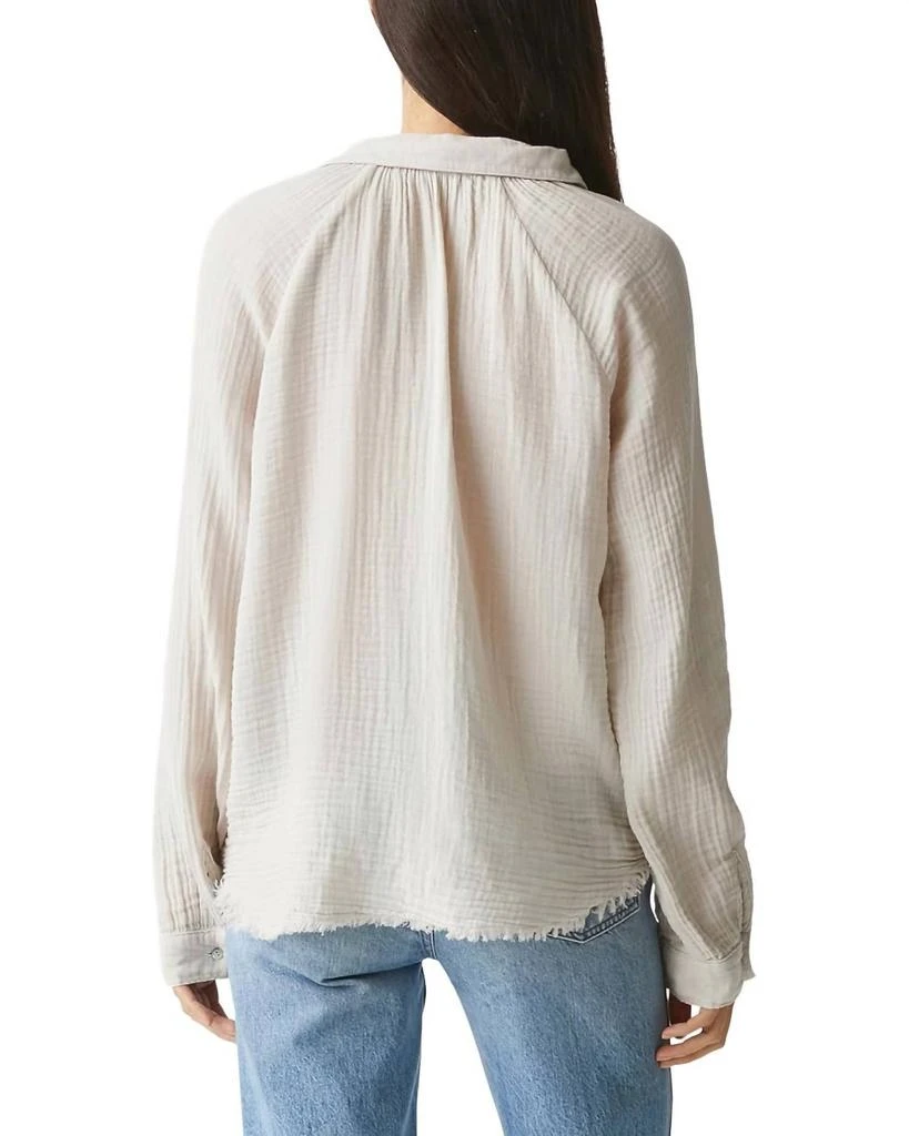 Michael Stars Toni Double Gauze Button Down Shirt In Cement 2