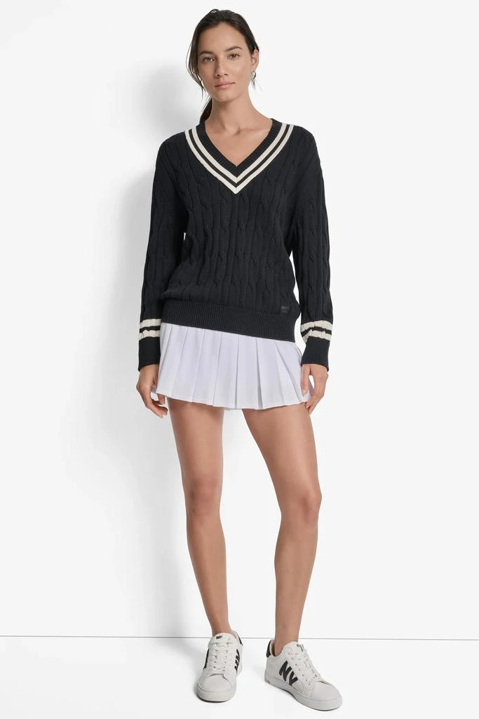 DKNY CABLE-KNIT TIPPED SWEATER 8