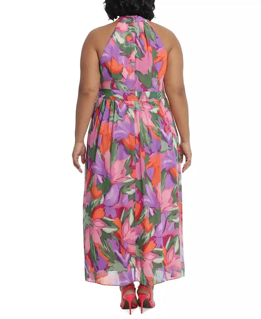 London Times Plus Size Crisscross Wrap-Neck Halter Maxi Dress 2