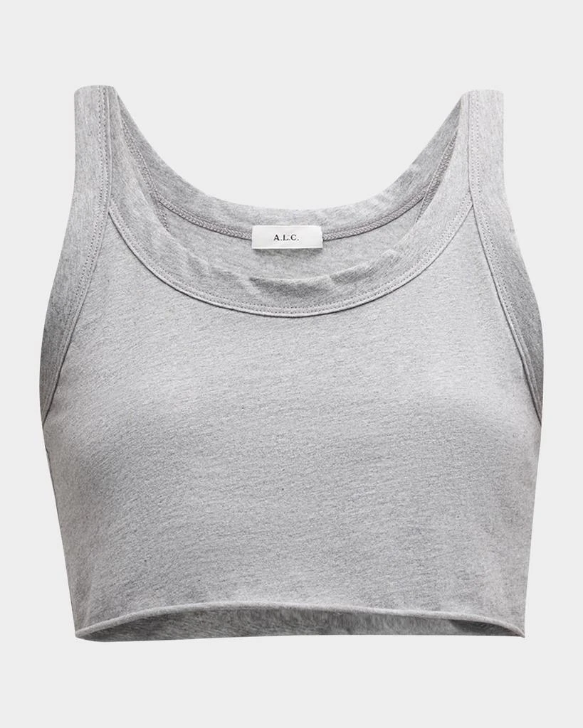 A.L.C. Halsey Cropped Scoop-Neck Tank Top 1
