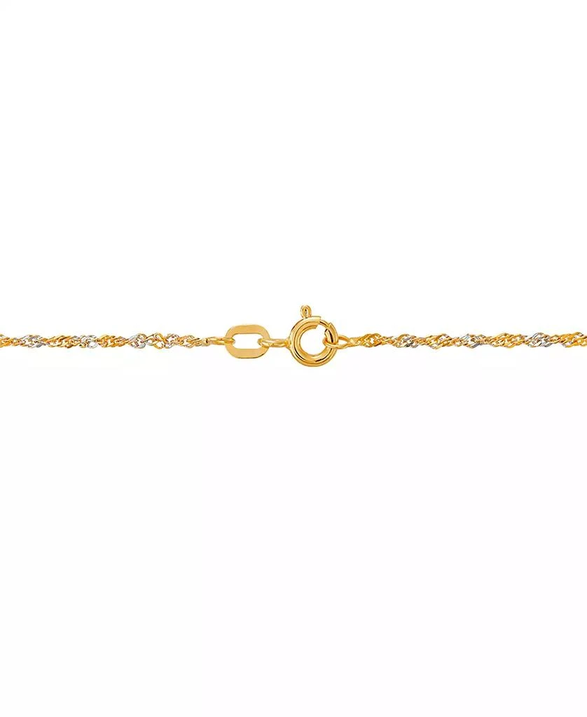 Italian Gold Polished Two-Tone Diamond Cut 16" Singapore Chain in 10K Yellow Gold 2