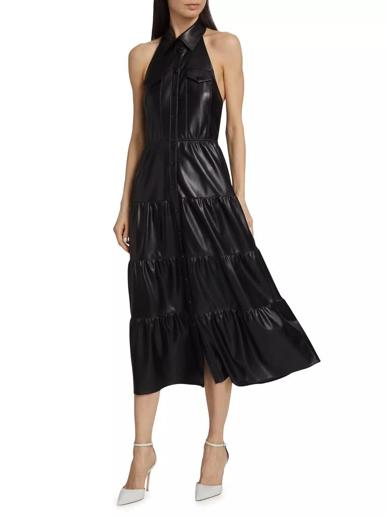 Alice + Olivia Miranda Faux-Leather Midi-Dress 3