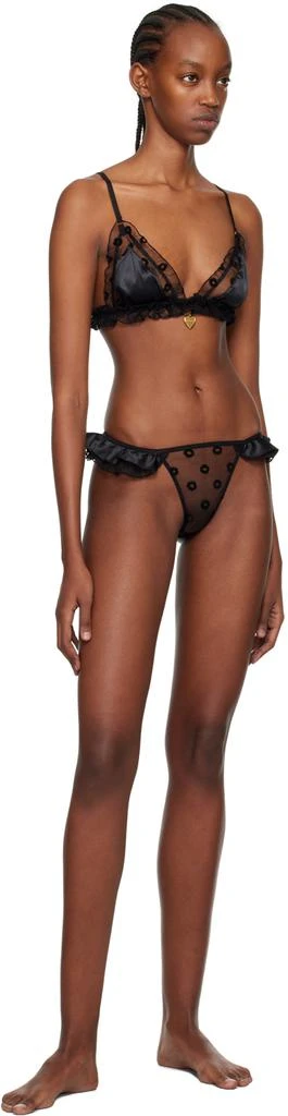 LE PETIT TROU Black Ruffled Thong 4