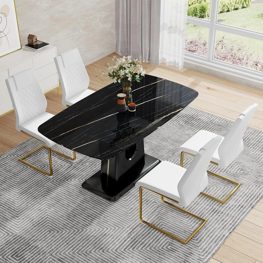 Streamdale Furniture Streamdale Ultra Modern Dining Table Glamour and Functionality for Every Gathering 5