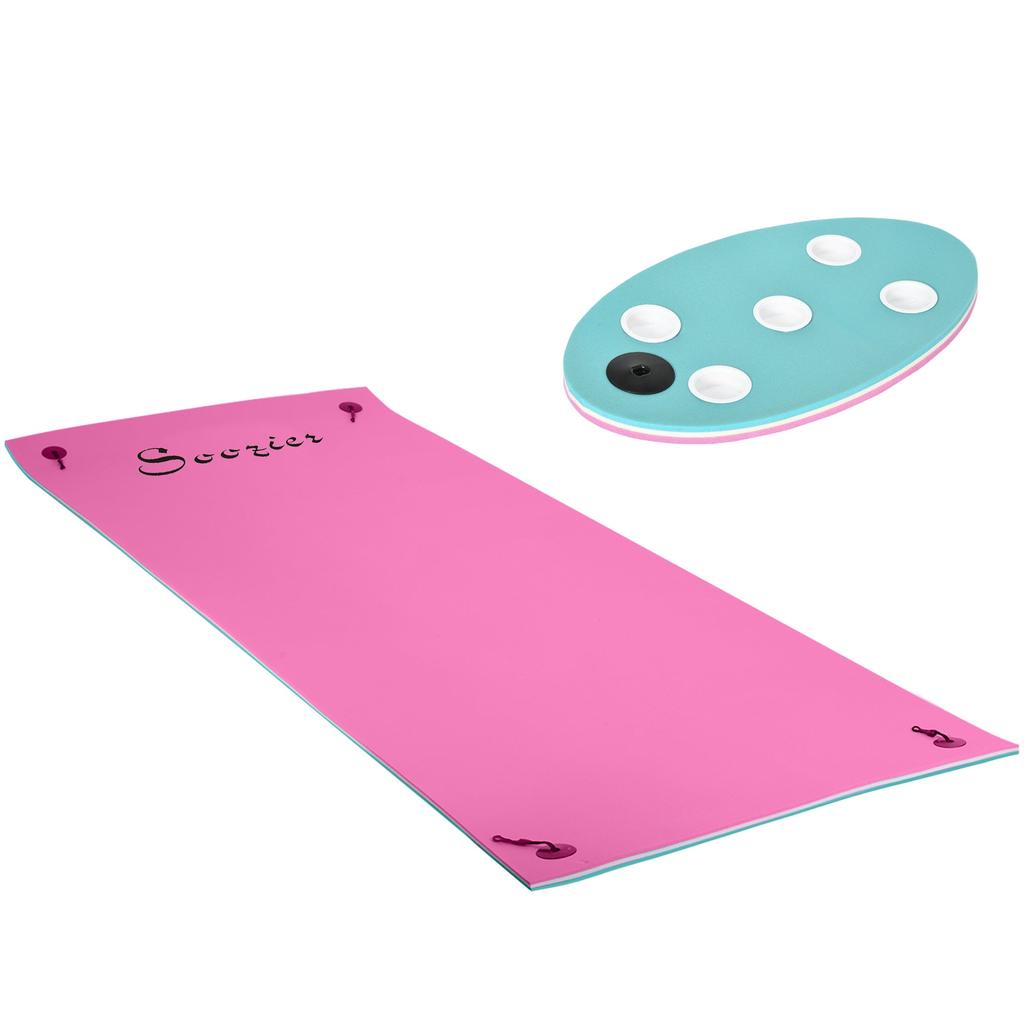 Streamdale Furniture Streamdale 12' x 5' Lily Pad Floating Mat with Cup Holder Table
